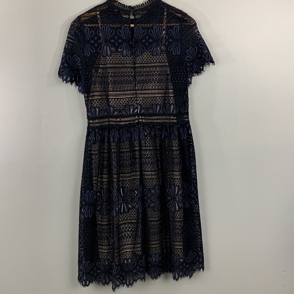 NWT Picadilly Canada Floral Lace Dress Navy Black Lined Size Small - Picture 8 of 15